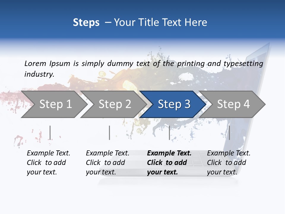 A Laptop With A Splash Of Paint On The Screen PowerPoint Template