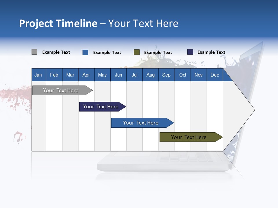 A Laptop With A Splash Of Paint On The Screen PowerPoint Template