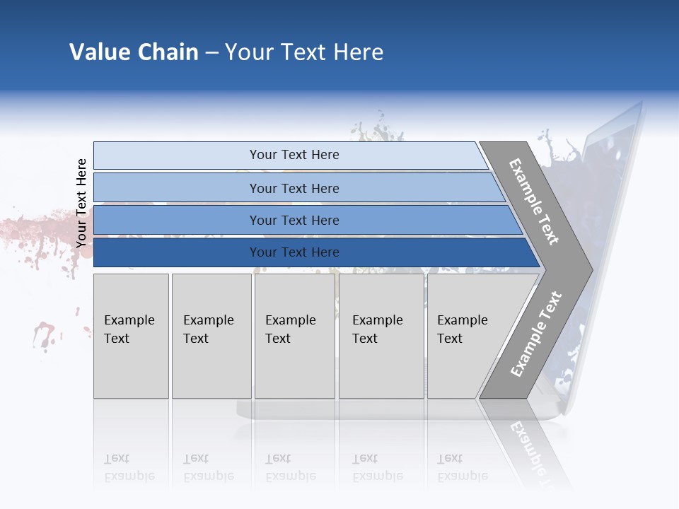 A Laptop With A Splash Of Paint On The Screen PowerPoint Template