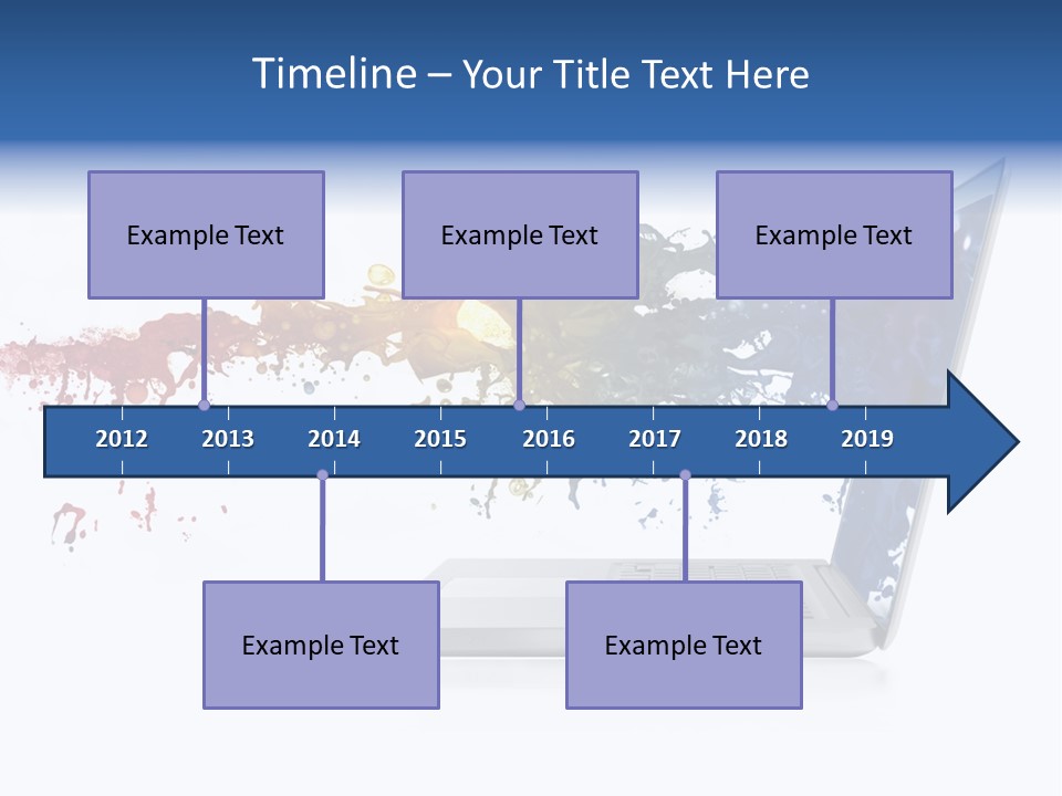 A Laptop With A Splash Of Paint On The Screen PowerPoint Template