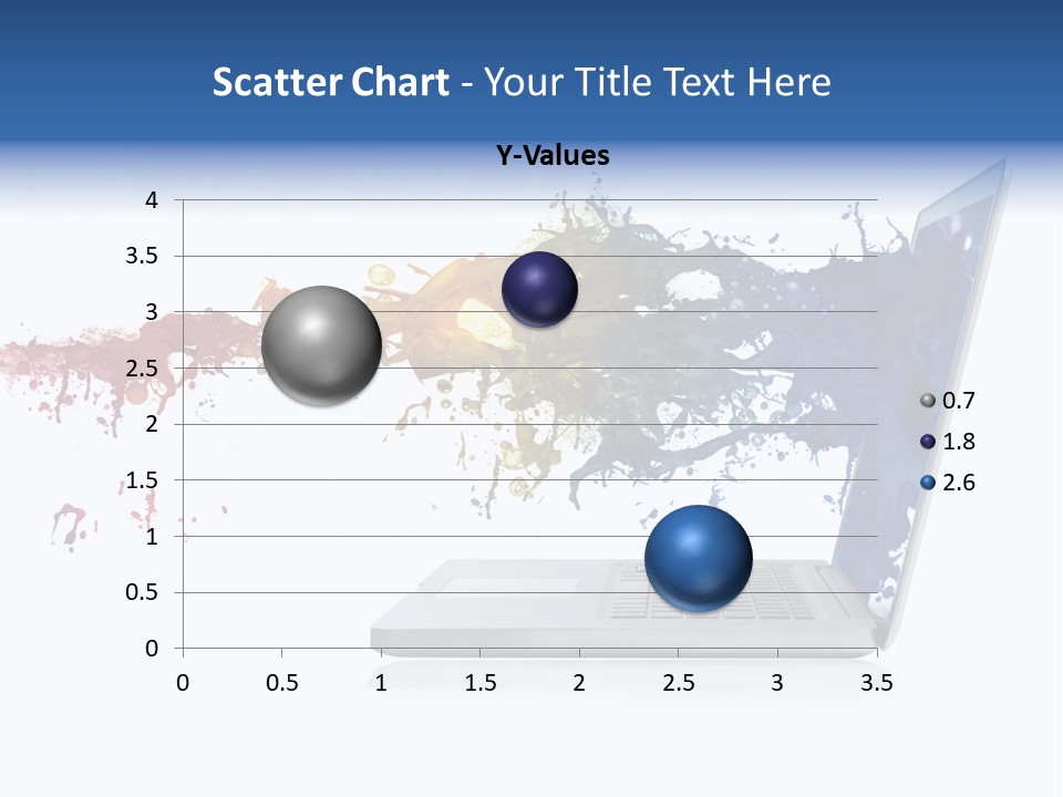 A Laptop With A Splash Of Paint On The Screen PowerPoint Template