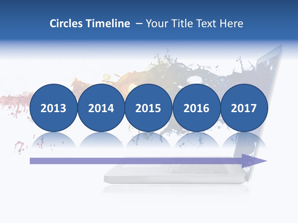 A Laptop With A Splash Of Paint On The Screen PowerPoint Template