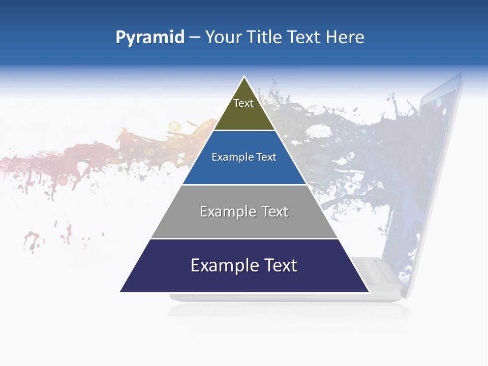 A Laptop With A Splash Of Paint On The Screen PowerPoint Template
