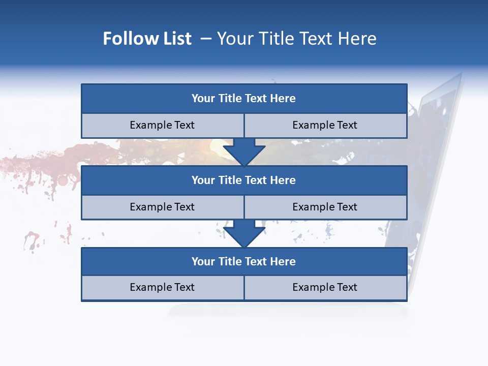 A Laptop With A Splash Of Paint On The Screen PowerPoint Template