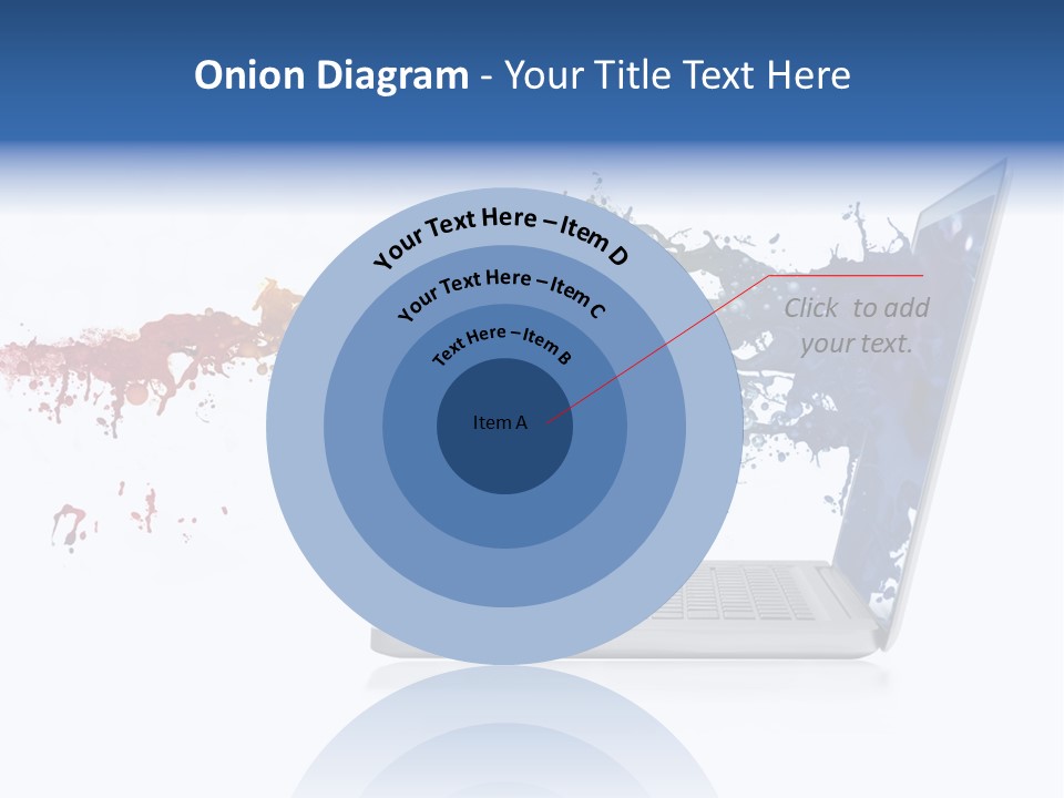 A Laptop With A Splash Of Paint On The Screen PowerPoint Template