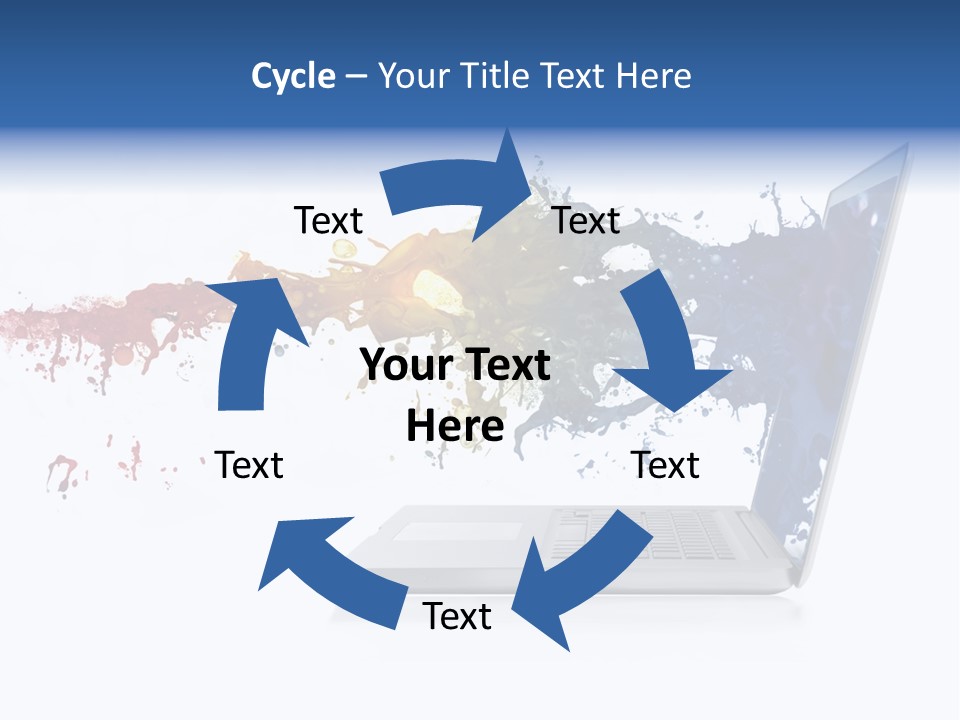 A Laptop With A Splash Of Paint On The Screen PowerPoint Template