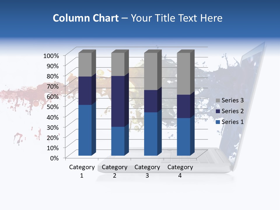 A Laptop With A Splash Of Paint On The Screen PowerPoint Template