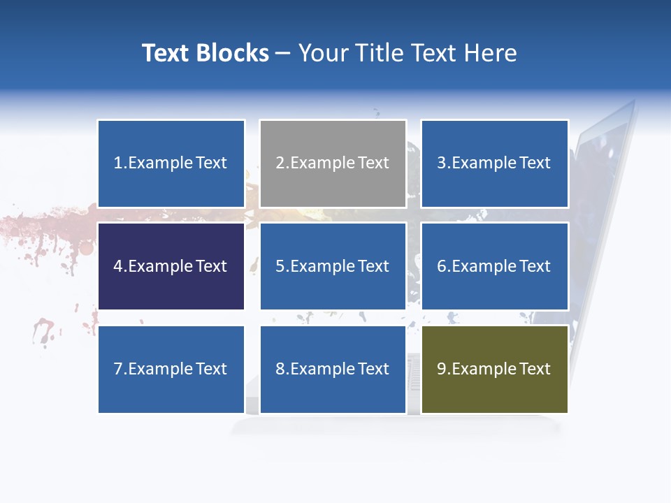 A Laptop With A Splash Of Paint On The Screen PowerPoint Template