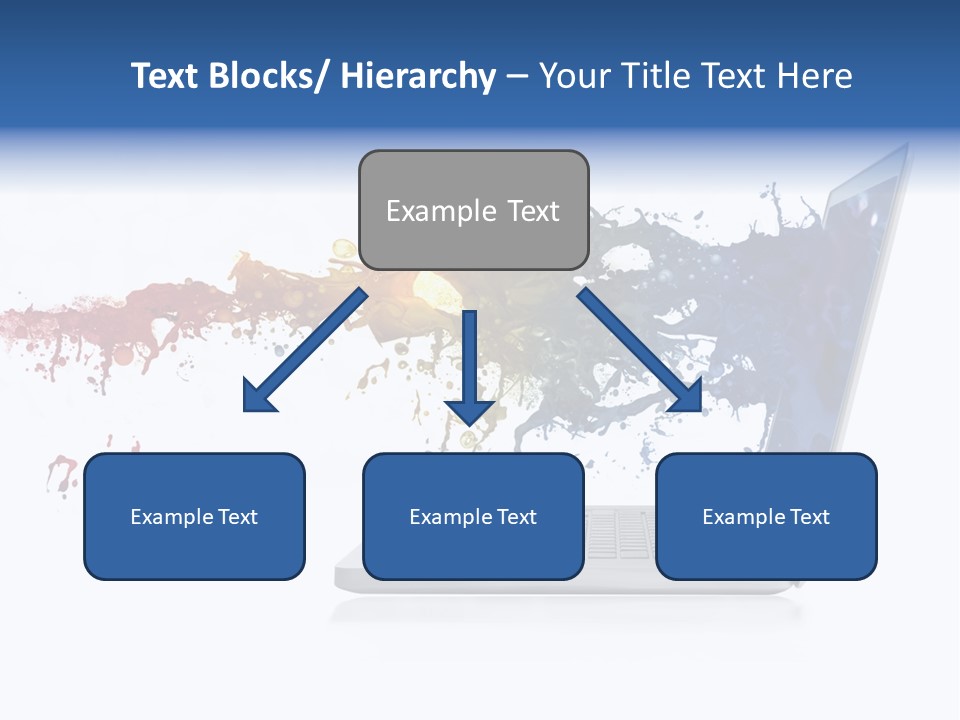 A Laptop With A Splash Of Paint On The Screen PowerPoint Template