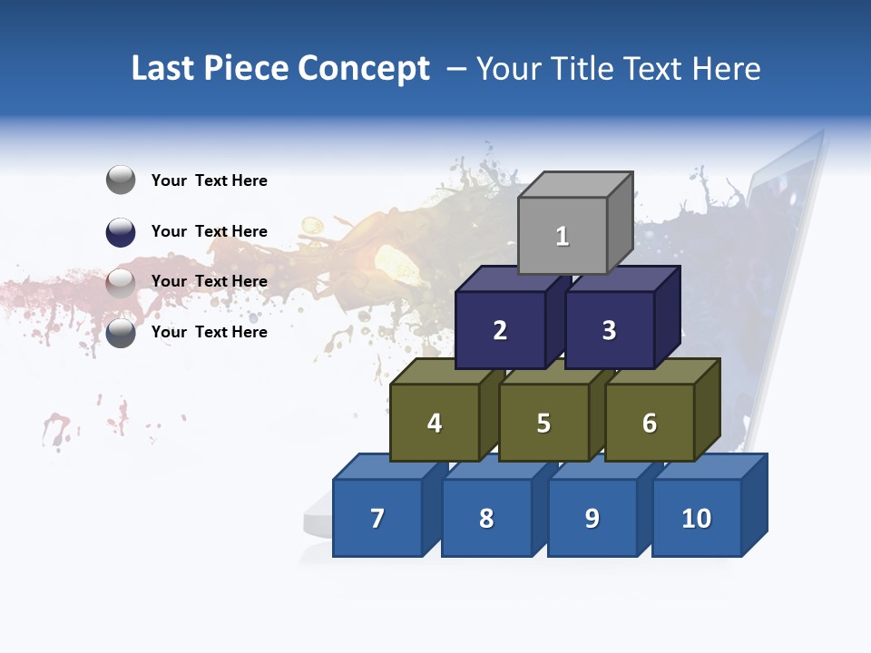 A Laptop With A Splash Of Paint On The Screen PowerPoint Template