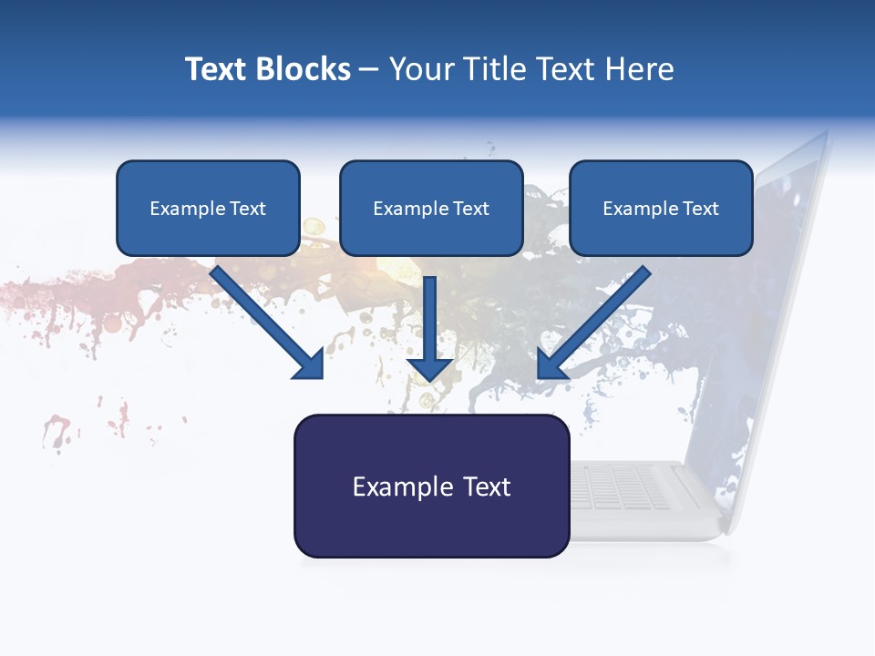 A Laptop With A Splash Of Paint On The Screen PowerPoint Template