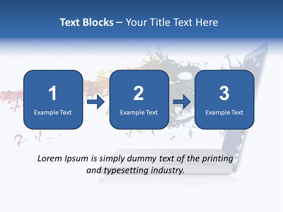 A Laptop With A Splash Of Paint On The Screen PowerPoint Template