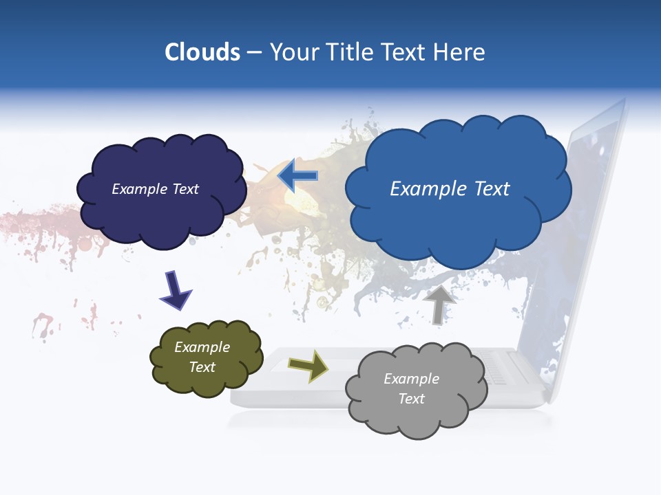 A Laptop With A Splash Of Paint On The Screen PowerPoint Template