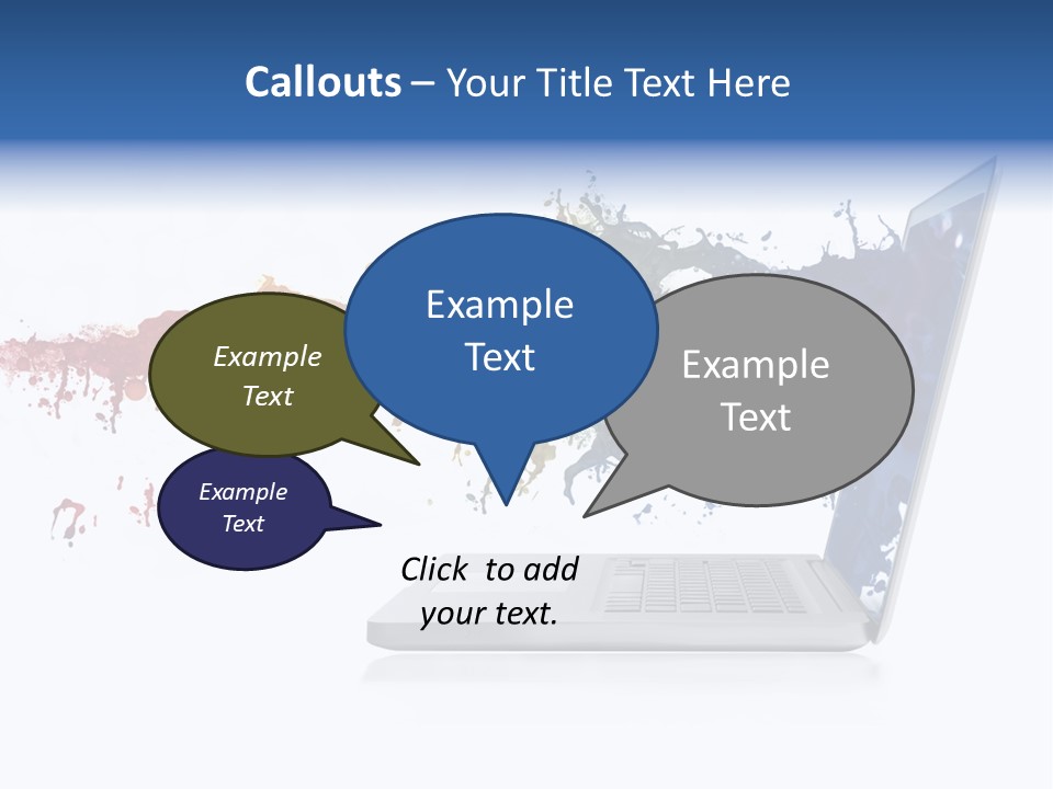 A Laptop With A Splash Of Paint On The Screen PowerPoint Template