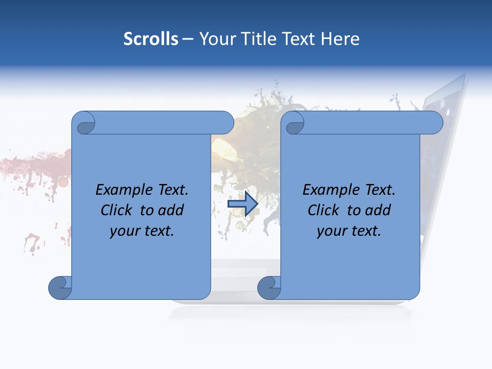 A Laptop With A Splash Of Paint On The Screen PowerPoint Template