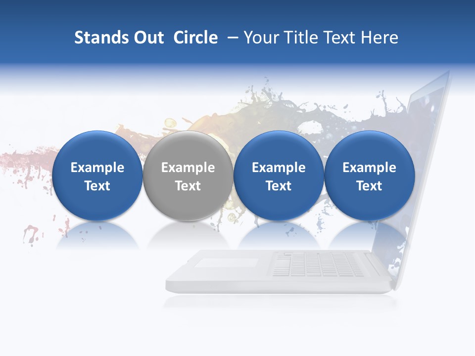 A Laptop With A Splash Of Paint On The Screen PowerPoint Template