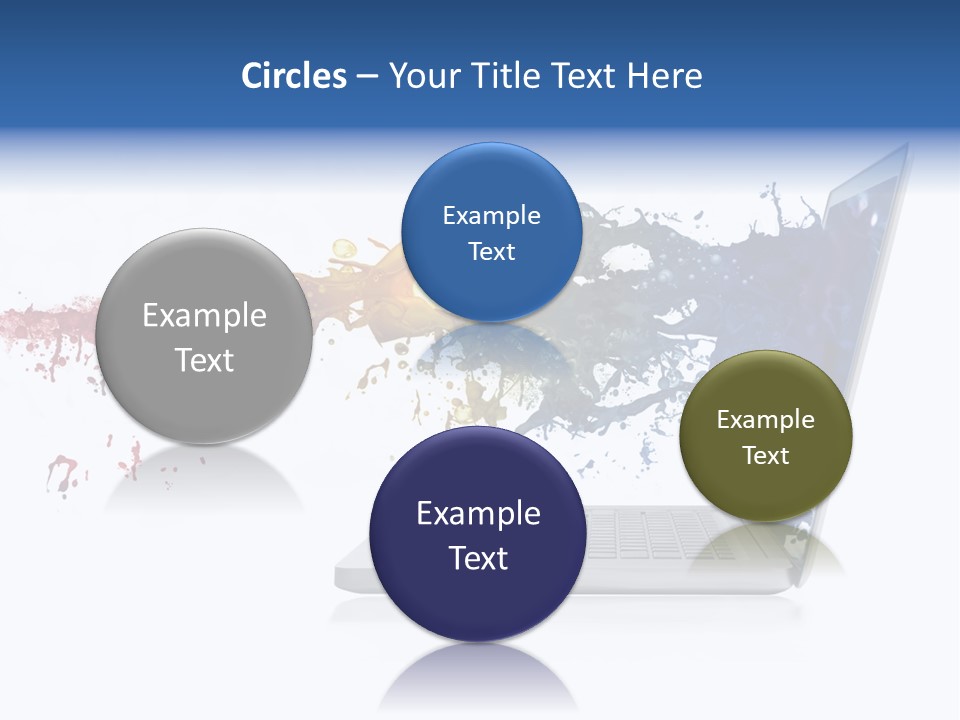 A Laptop With A Splash Of Paint On The Screen PowerPoint Template