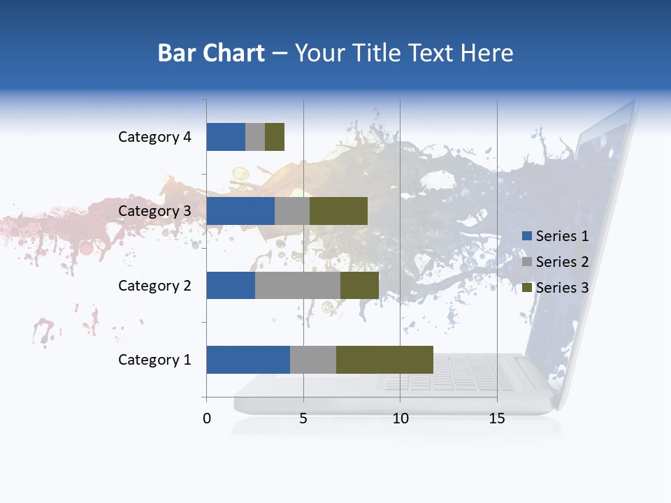 A Laptop With A Splash Of Paint On The Screen PowerPoint Template