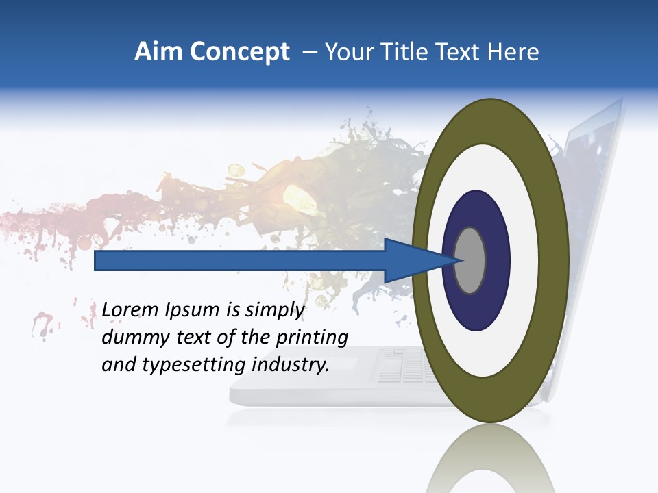 A Laptop With A Splash Of Paint On The Screen PowerPoint Template