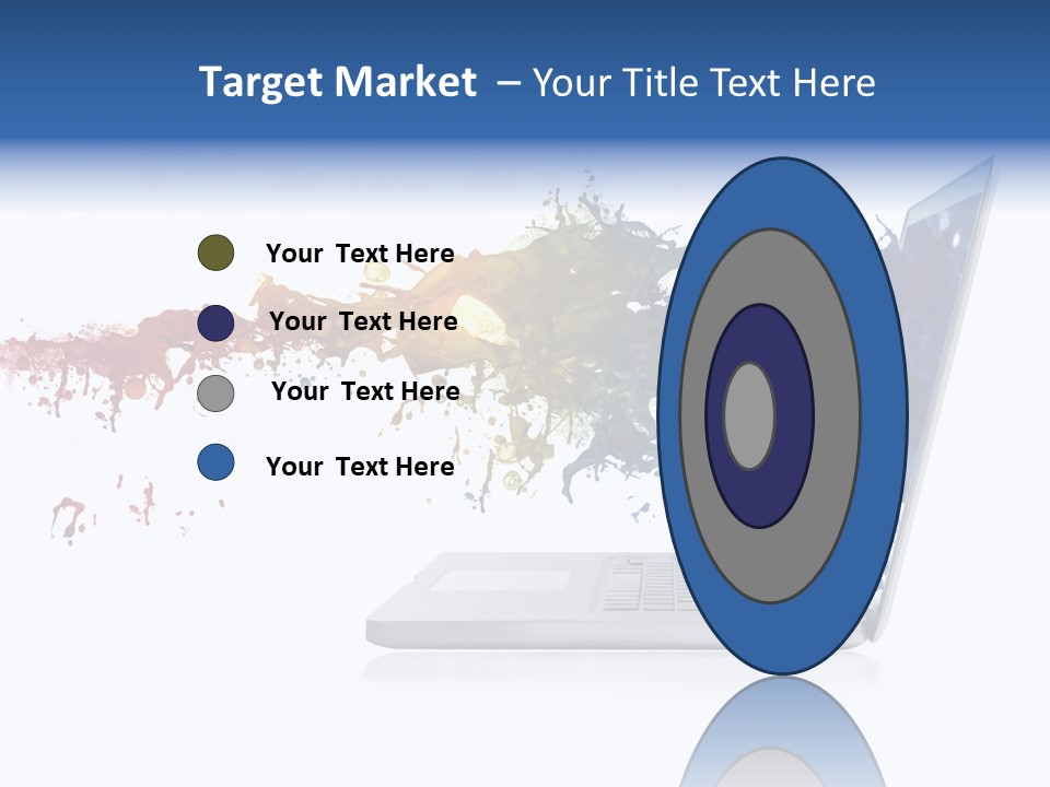 A Laptop With A Splash Of Paint On The Screen PowerPoint Template