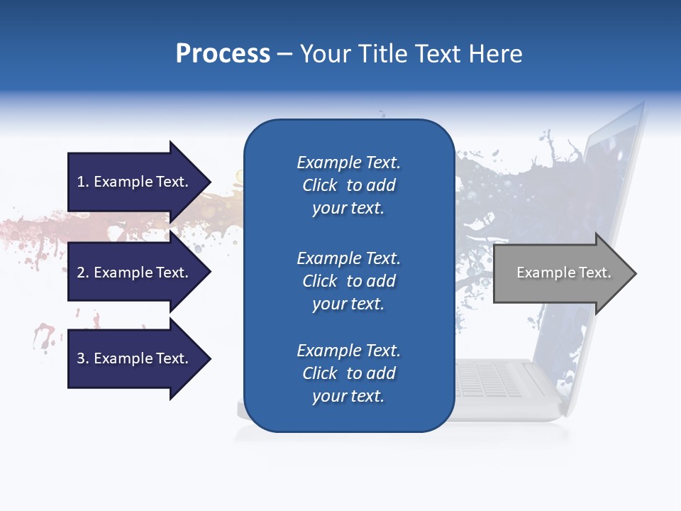 A Laptop With A Splash Of Paint On The Screen PowerPoint Template