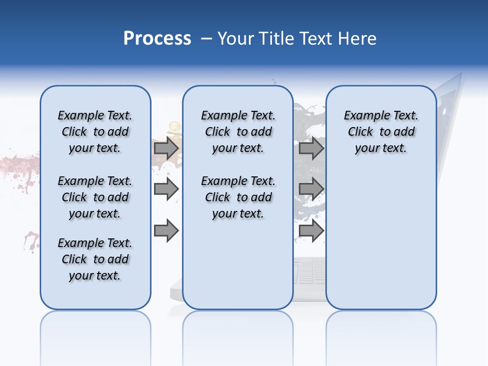 A Laptop With A Splash Of Paint On The Screen PowerPoint Template