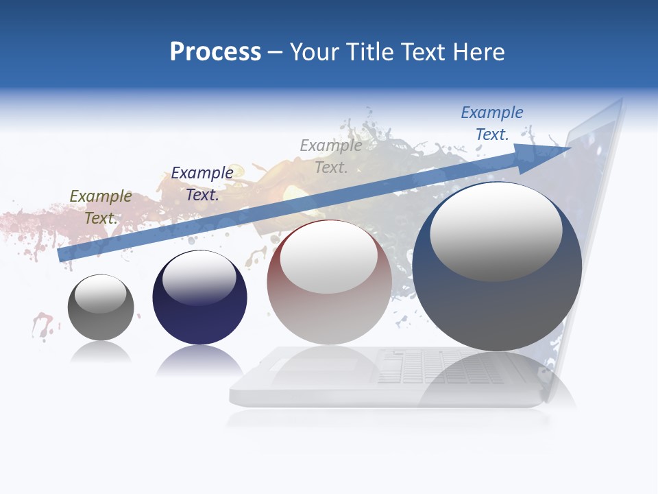 A Laptop With A Splash Of Paint On The Screen PowerPoint Template