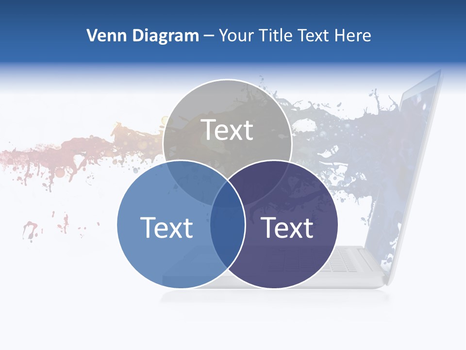 A Laptop With A Splash Of Paint On The Screen PowerPoint Template