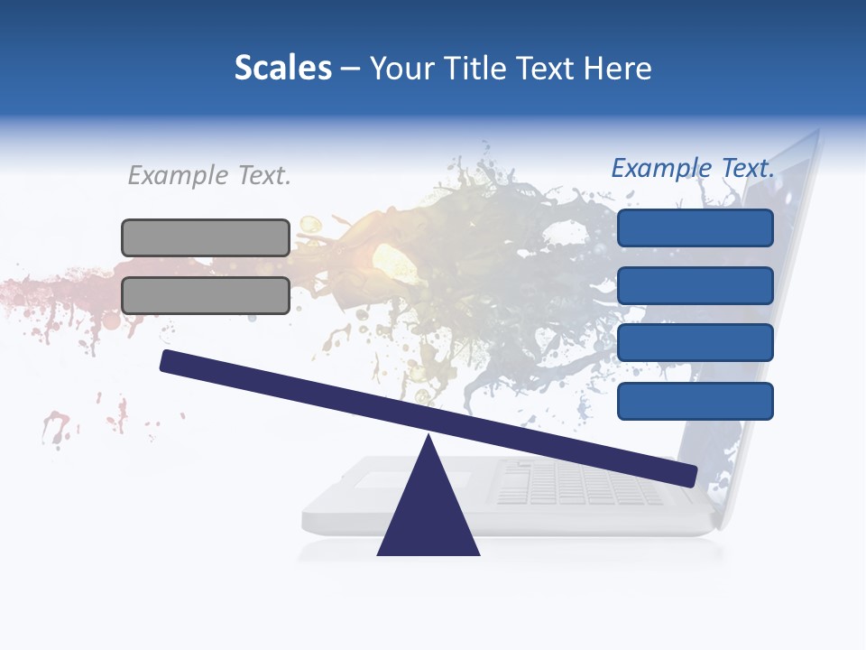 A Laptop With A Splash Of Paint On The Screen PowerPoint Template