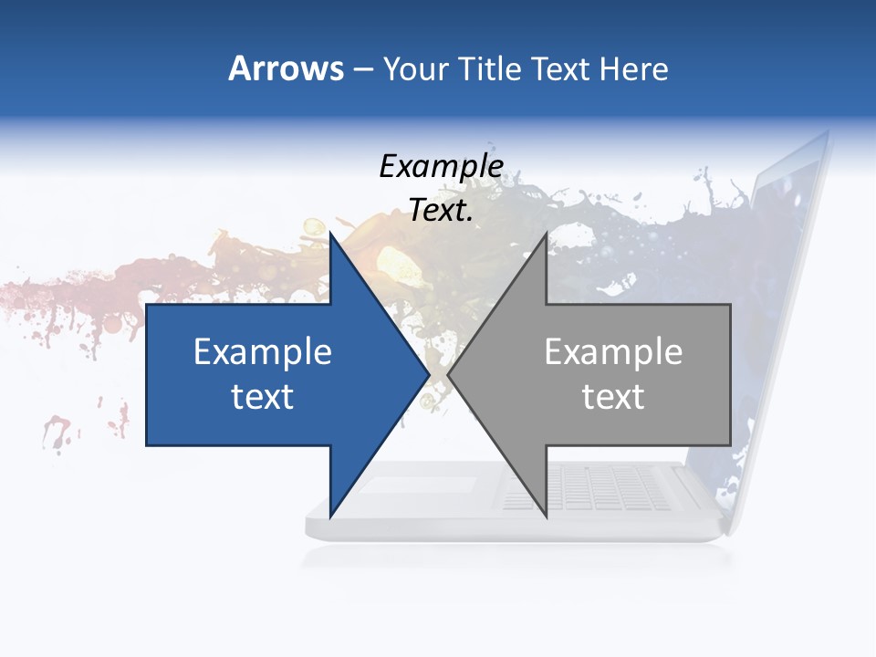 A Laptop With A Splash Of Paint On The Screen PowerPoint Template