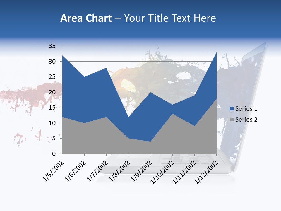 A Laptop With A Splash Of Paint On The Screen PowerPoint Template
