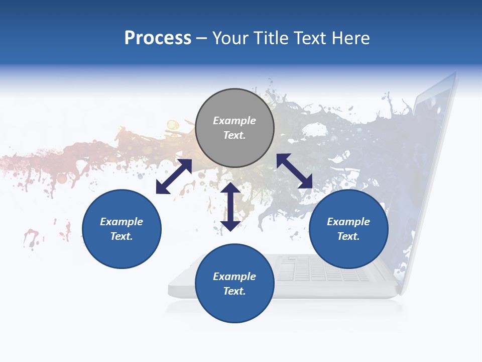 A Laptop With A Splash Of Paint On The Screen PowerPoint Template