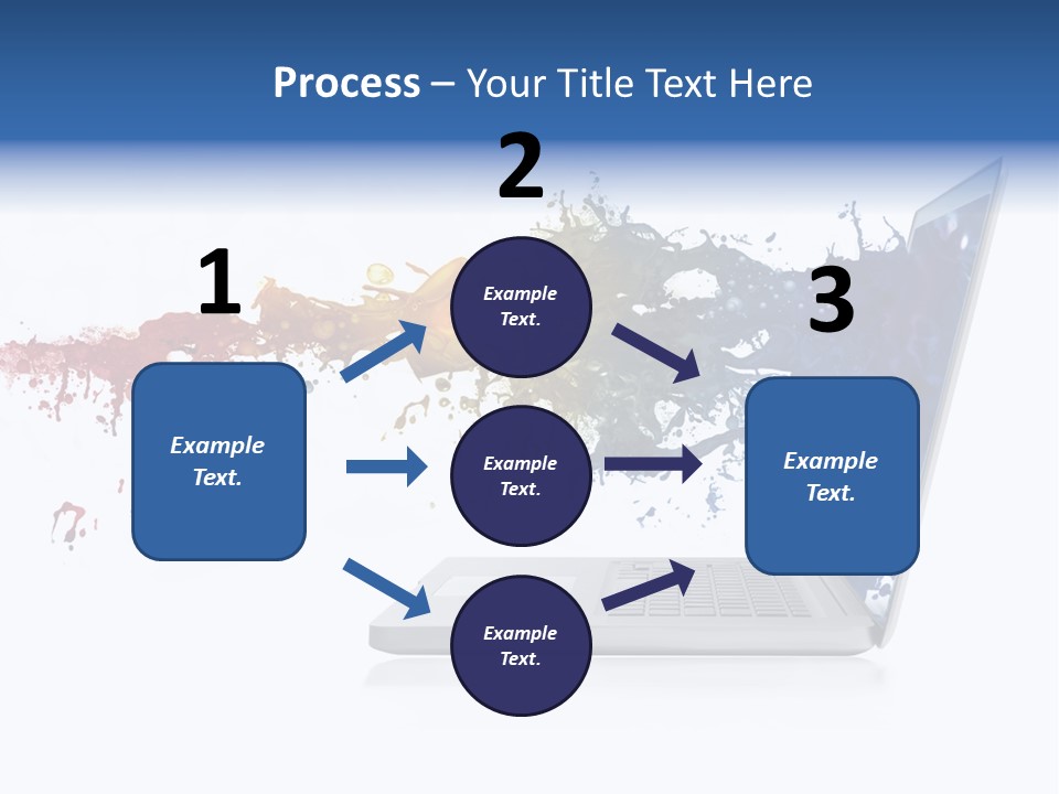 A Laptop With A Splash Of Paint On The Screen PowerPoint Template