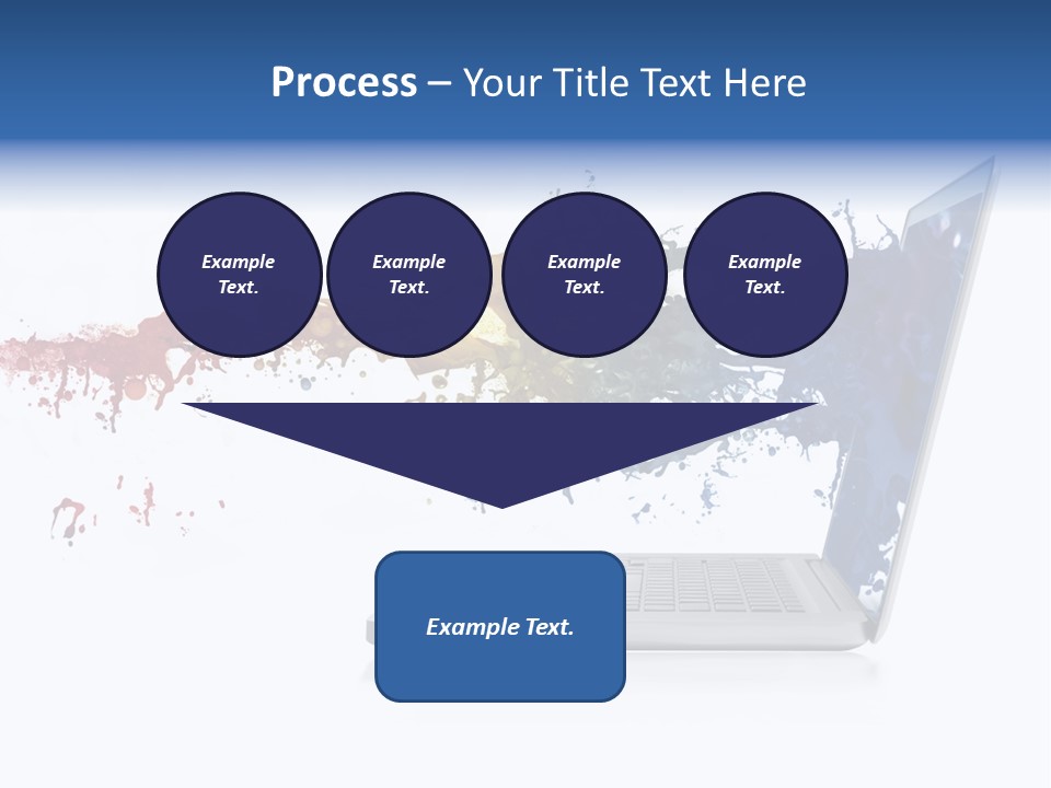 A Laptop With A Splash Of Paint On The Screen PowerPoint Template