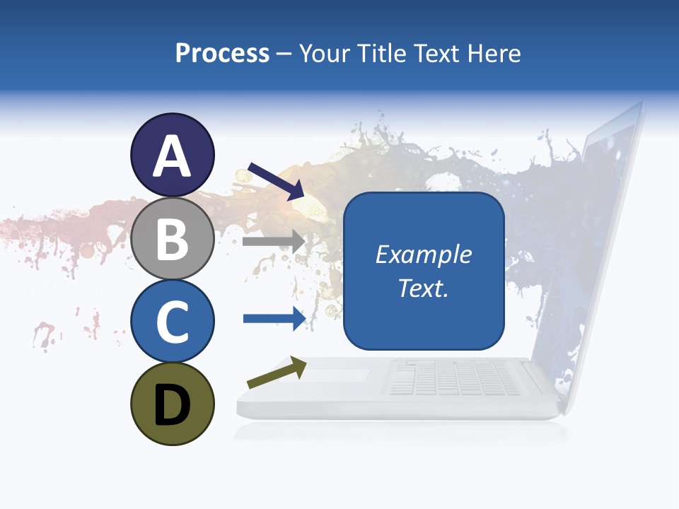 A Laptop With A Splash Of Paint On The Screen PowerPoint Template