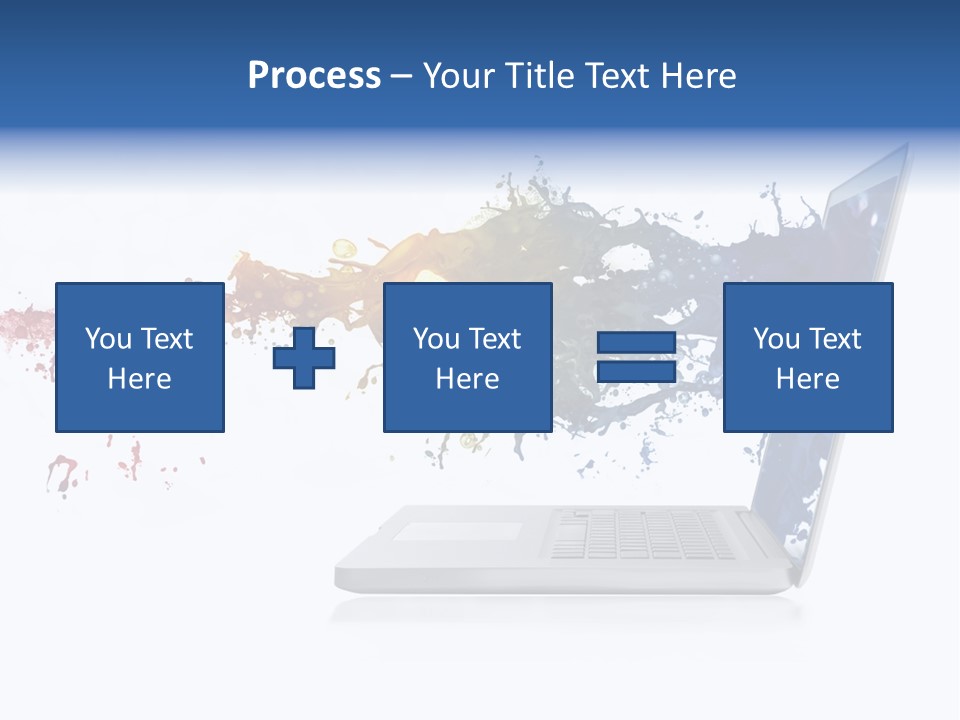A Laptop With A Splash Of Paint On The Screen PowerPoint Template