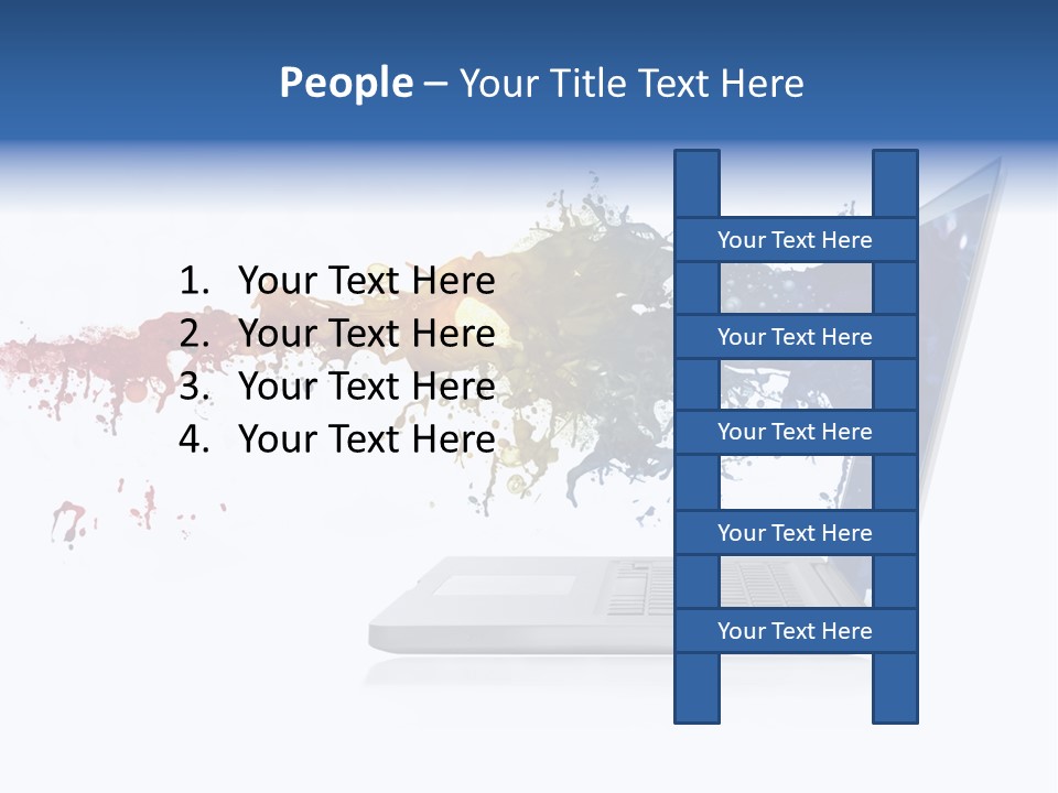 A Laptop With A Splash Of Paint On The Screen PowerPoint Template