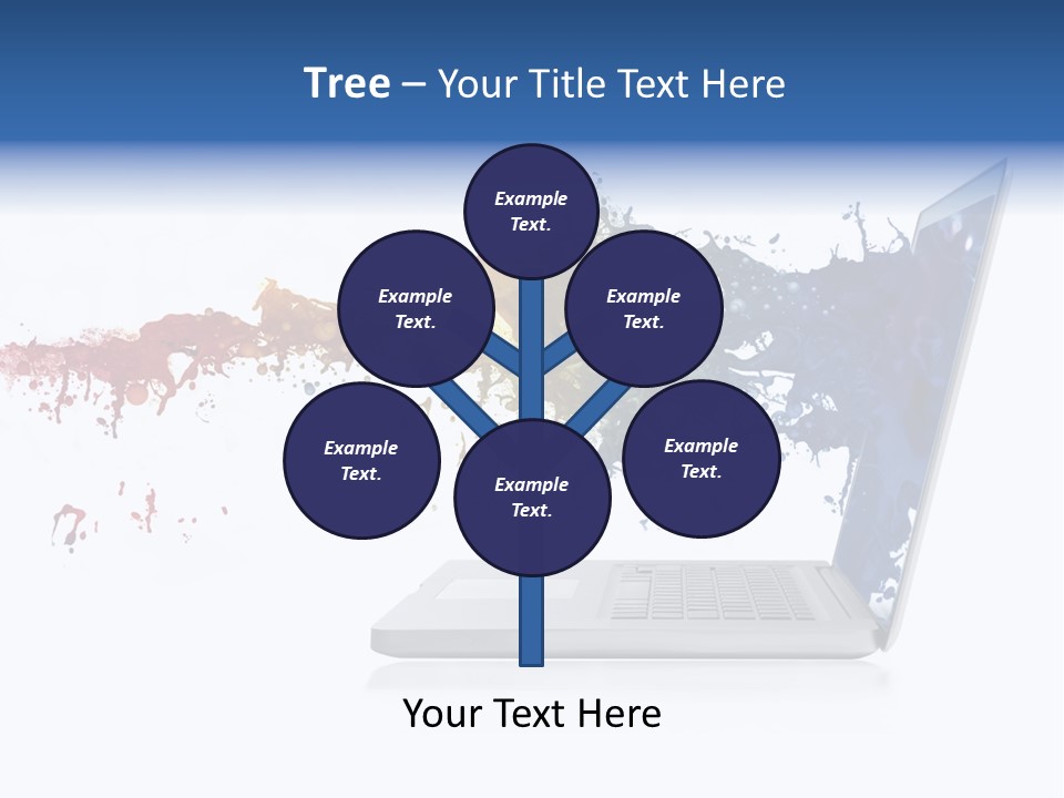 A Laptop With A Splash Of Paint On The Screen PowerPoint Template