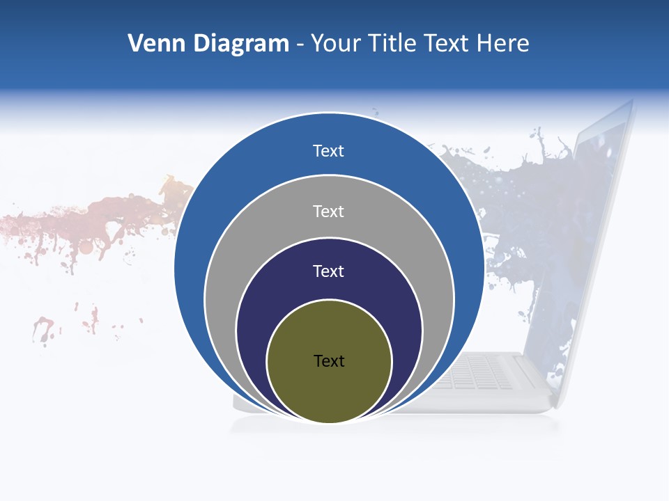 A Laptop With A Splash Of Paint On The Screen PowerPoint Template