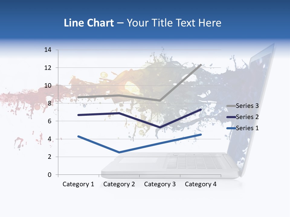 A Laptop With A Splash Of Paint On The Screen PowerPoint Template