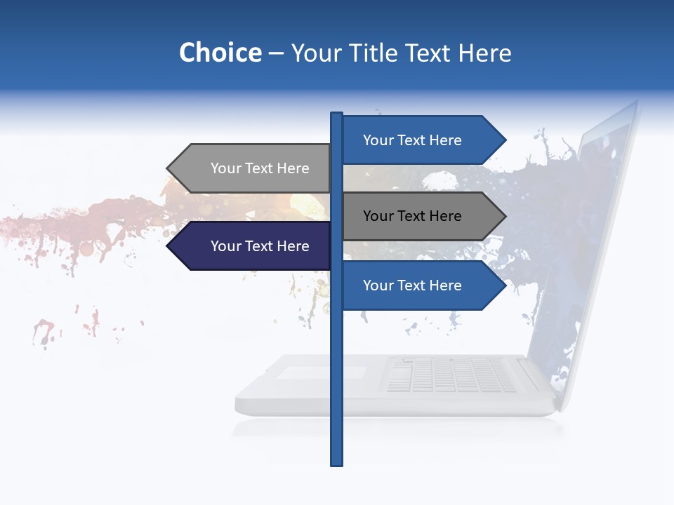 A Laptop With A Splash Of Paint On The Screen PowerPoint Template