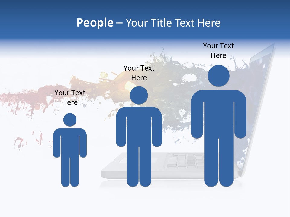 A Laptop With A Splash Of Paint On The Screen PowerPoint Template