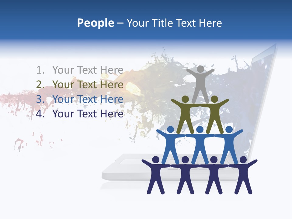 A Laptop With A Splash Of Paint On The Screen PowerPoint Template