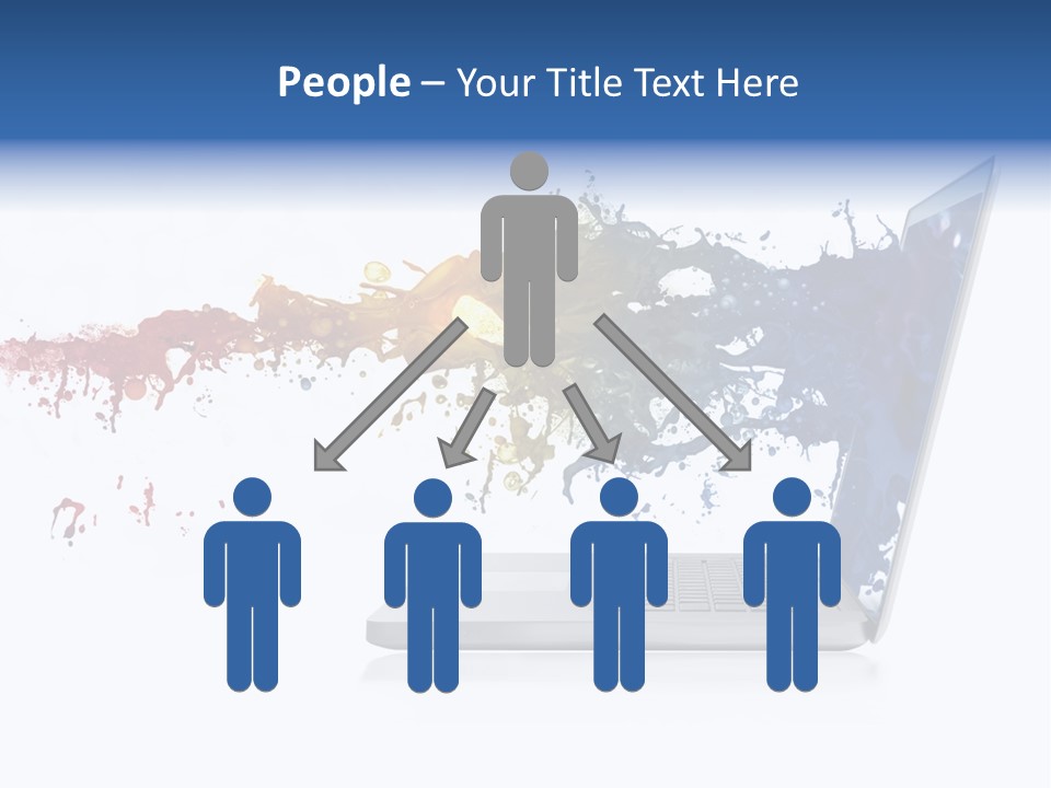 A Laptop With A Splash Of Paint On The Screen PowerPoint Template