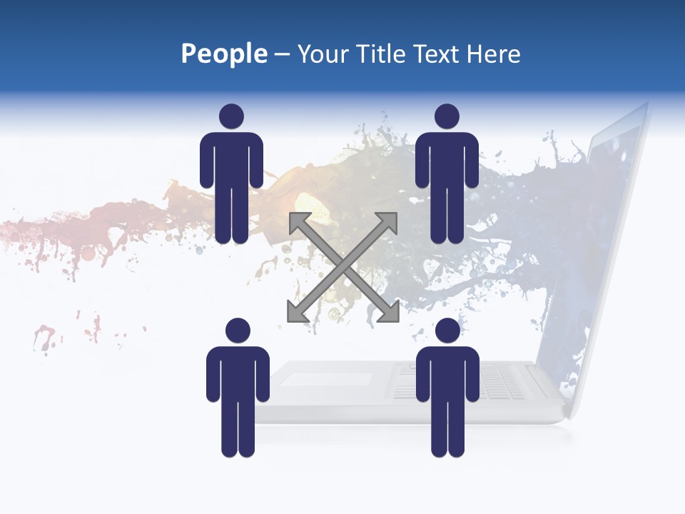 A Laptop With A Splash Of Paint On The Screen PowerPoint Template