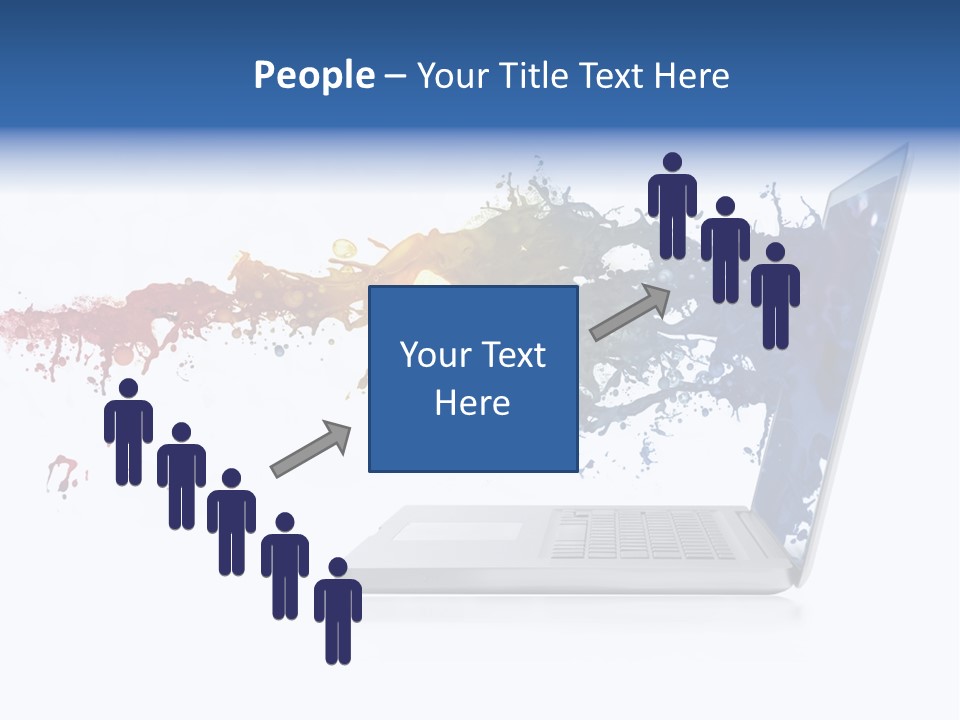 A Laptop With A Splash Of Paint On The Screen PowerPoint Template