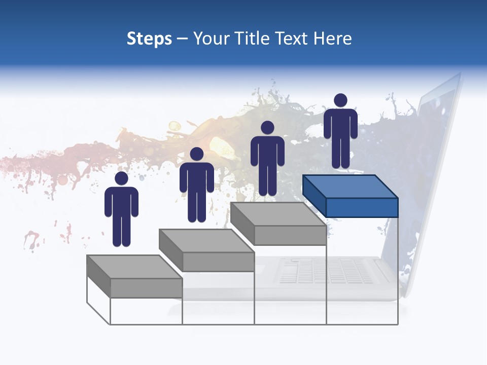 A Laptop With A Splash Of Paint On The Screen PowerPoint Template