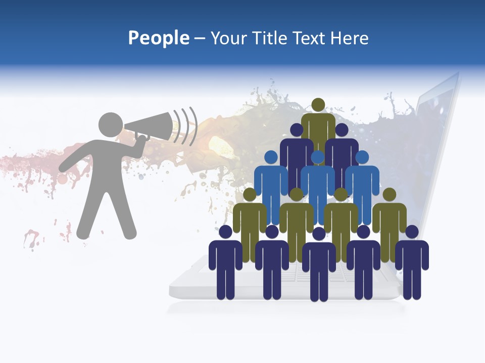 A Laptop With A Splash Of Paint On The Screen PowerPoint Template