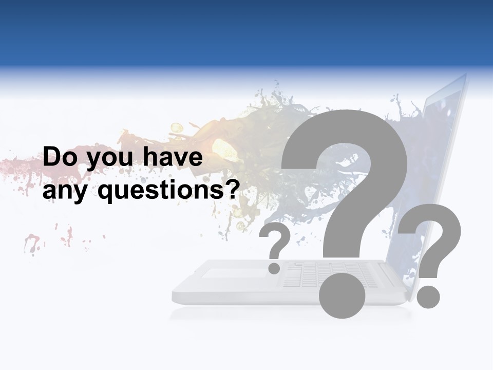 A Laptop With A Splash Of Paint On The Screen PowerPoint Template