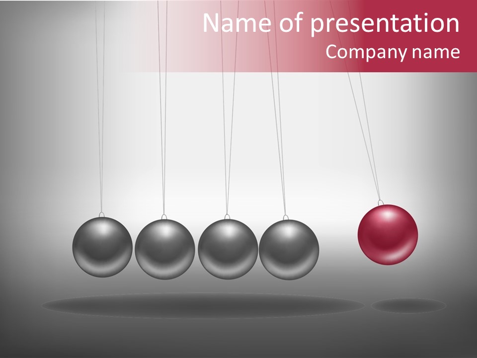 A Group Of Balls Hanging From Strings On A Gray Background PowerPoint Template